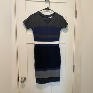DKNY Colorblock Short Sleeve Dress